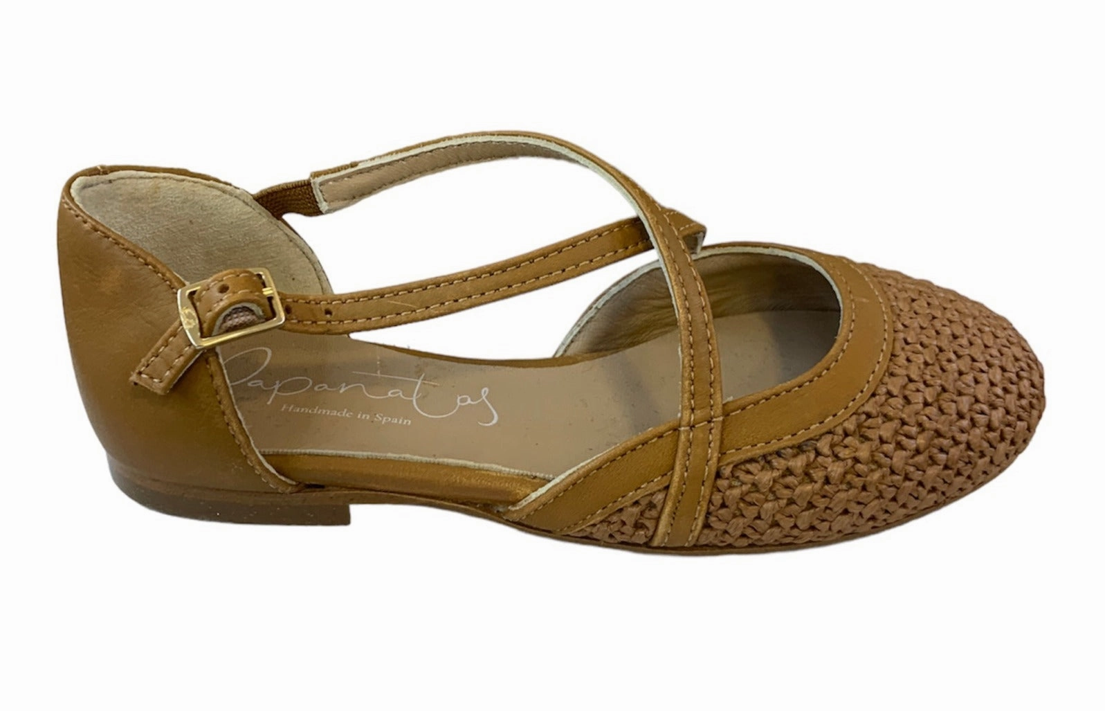 Papanatas Girls Cuero Tan Weave Designed Strap
