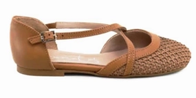 Papanatas Girls Cuero Tan Weave Designed Strap