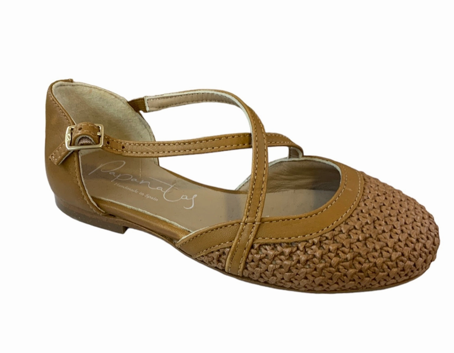 Papanatas Girls Cuero Tan Weave Designed Strap