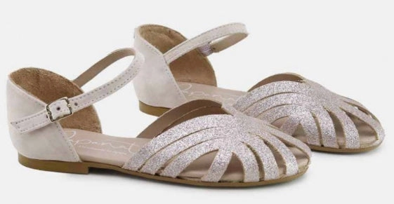 Papanatas Girls Glitter Design Star Carne Mary Jane