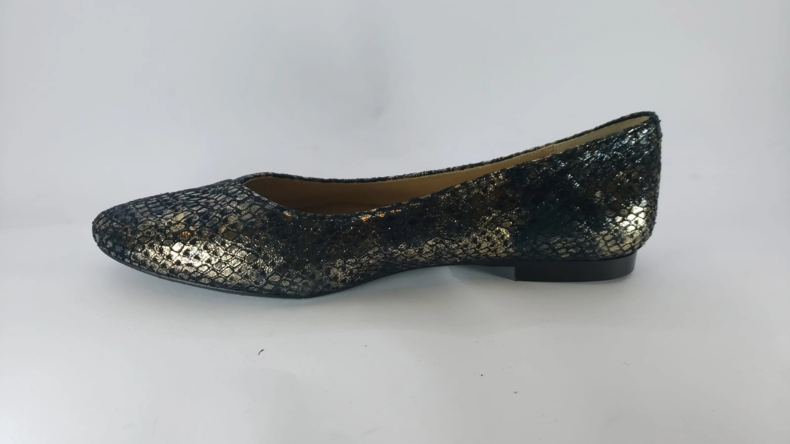 Papanatas Snake Designed Leather Slip on Flats