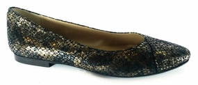 Papanatas Snake Designed Leather Slip on Flats