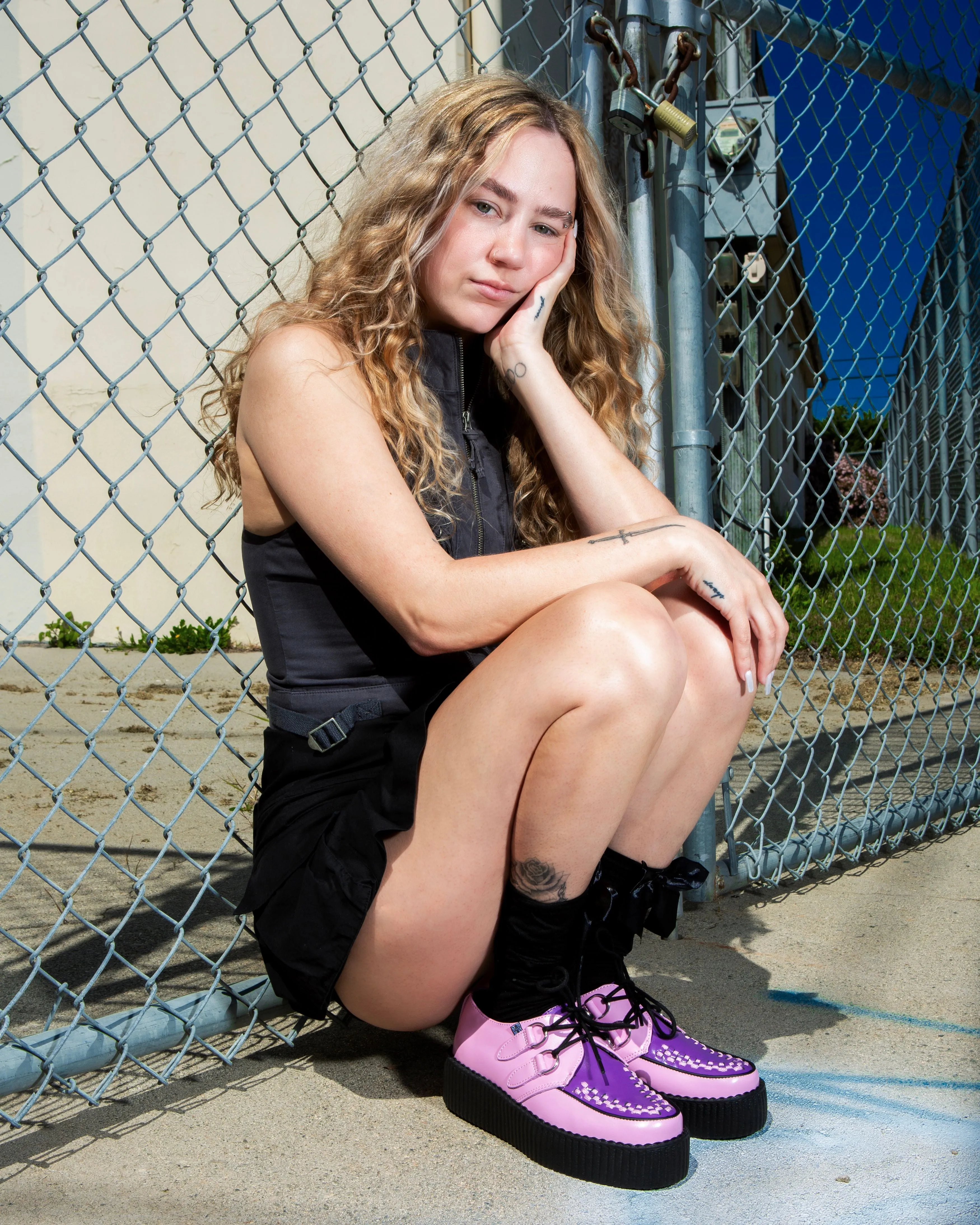 Pink & Purple Leather Viva Mondo Creeper