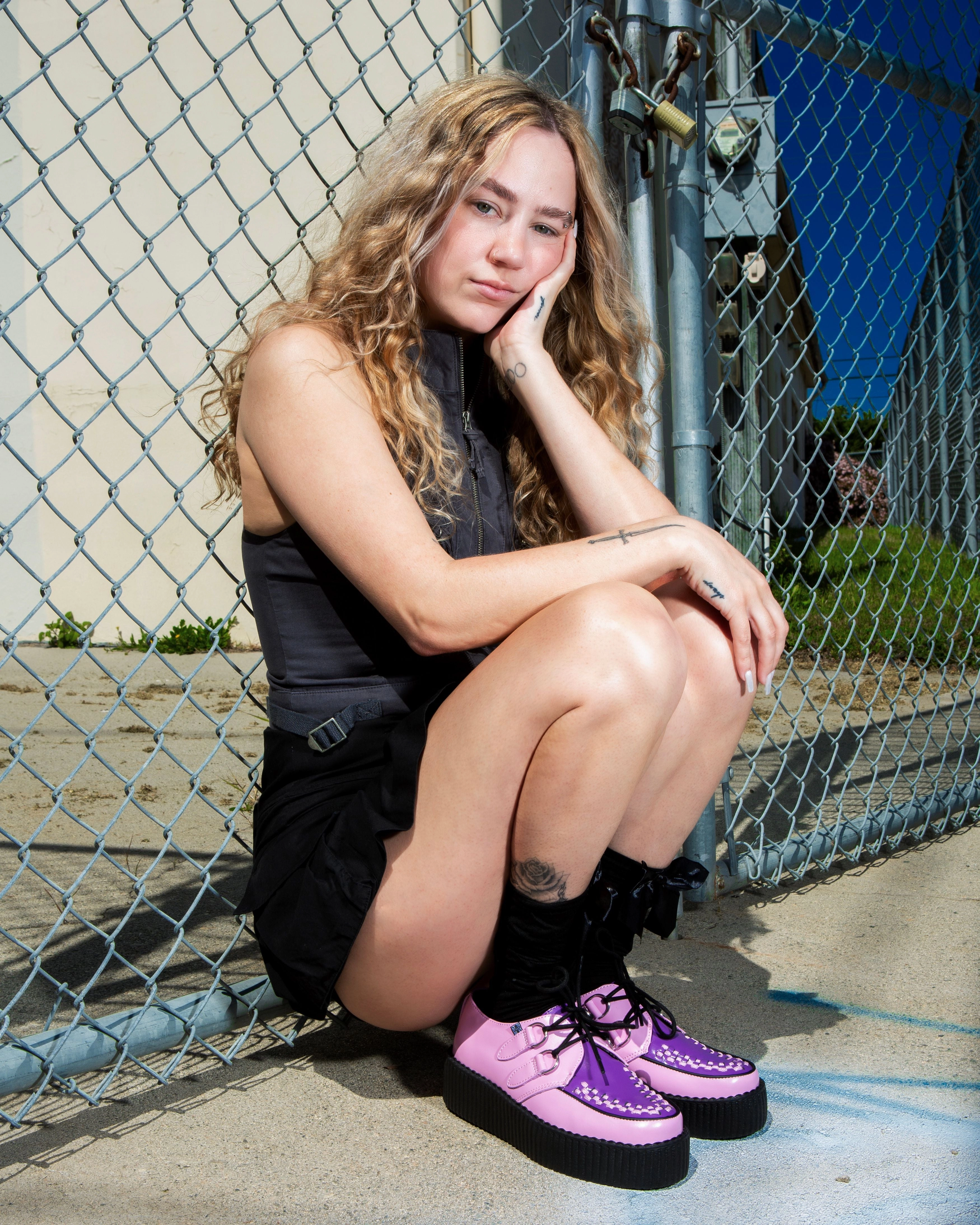 Pink & Purple Leather Viva Mondo Creeper