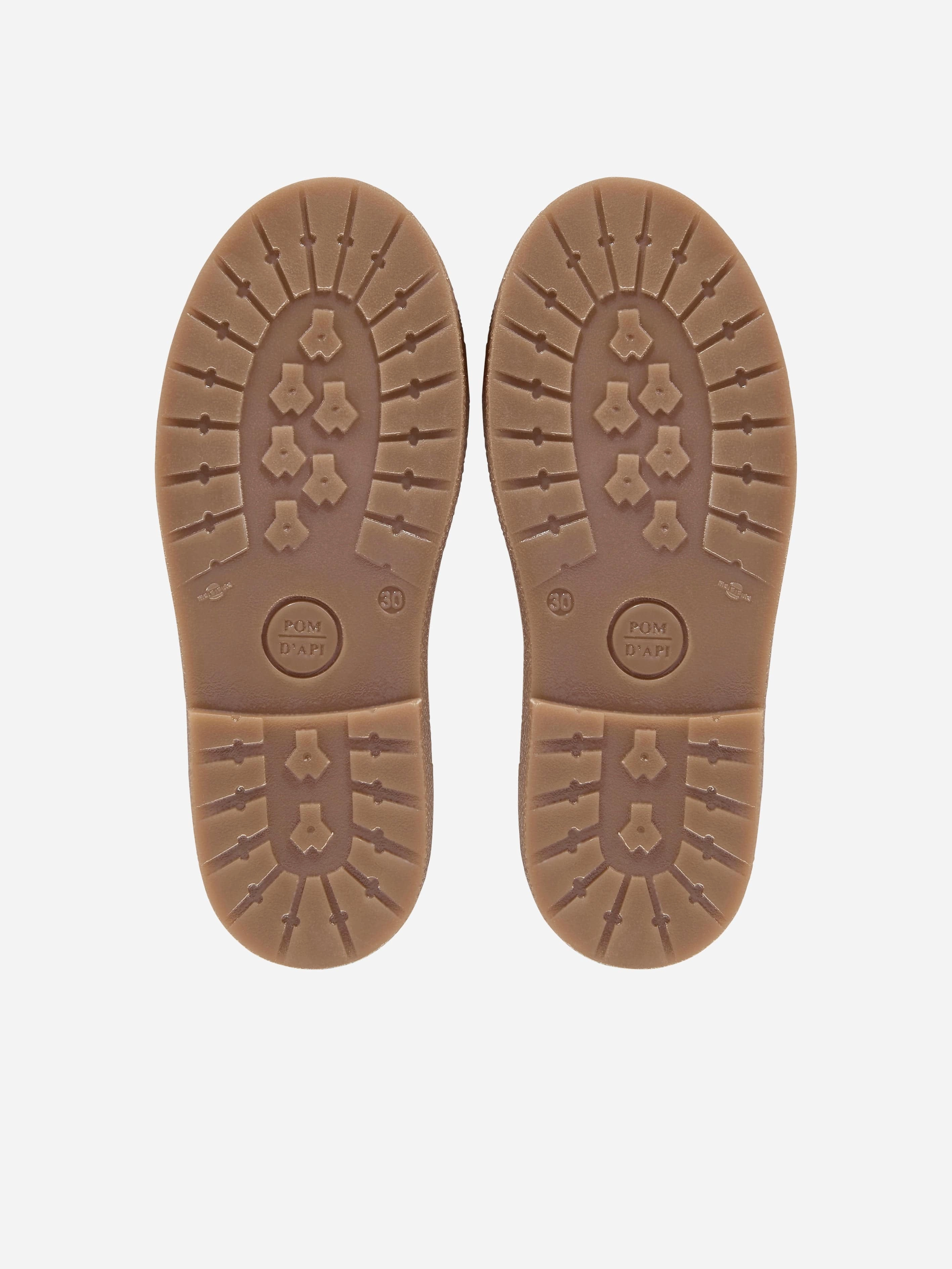 Pom D'Api Girls Suede Trix Jod Brodi Boots in Beige