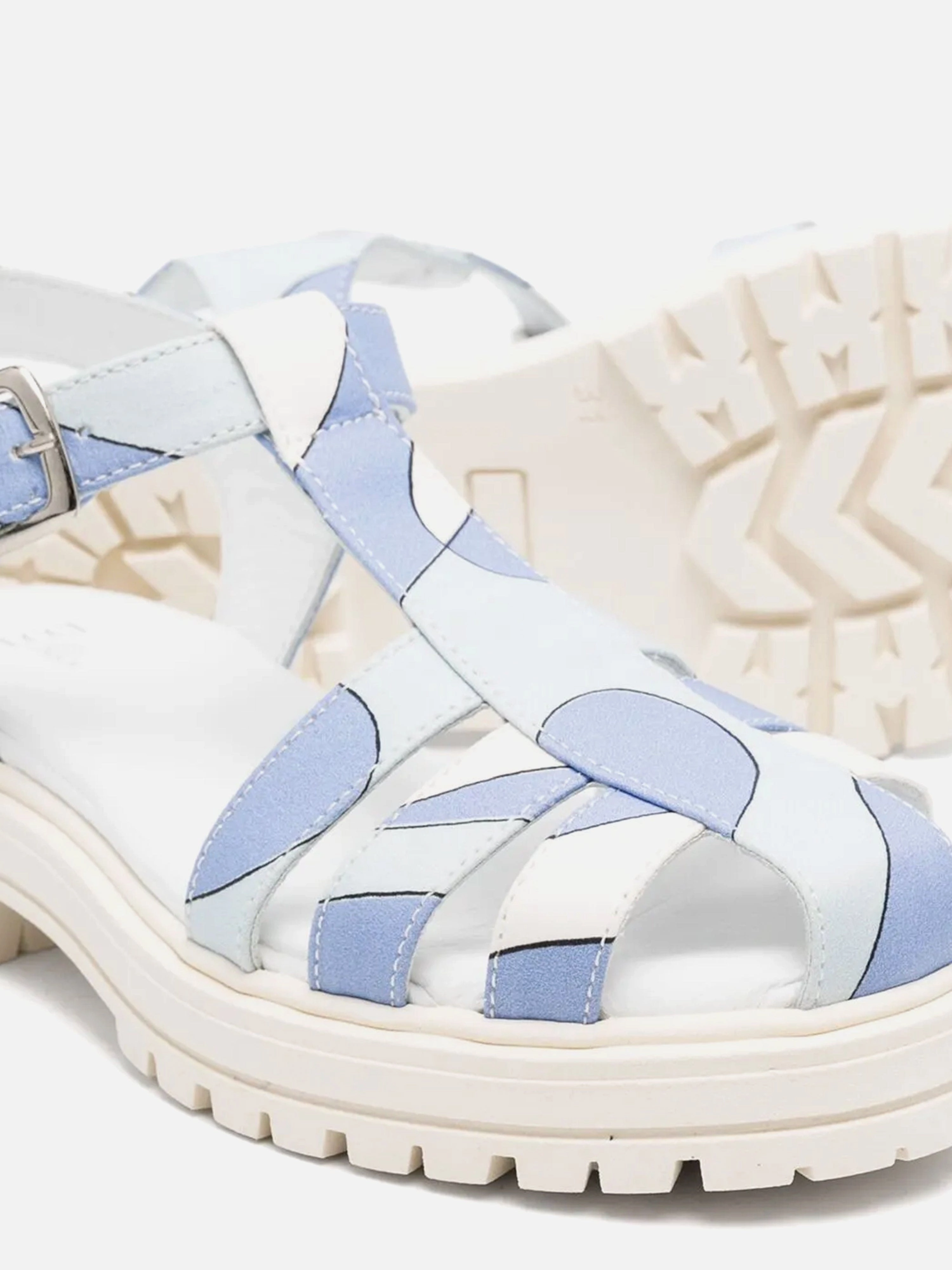 PUCCI Girls Poplin Sandals in Blue