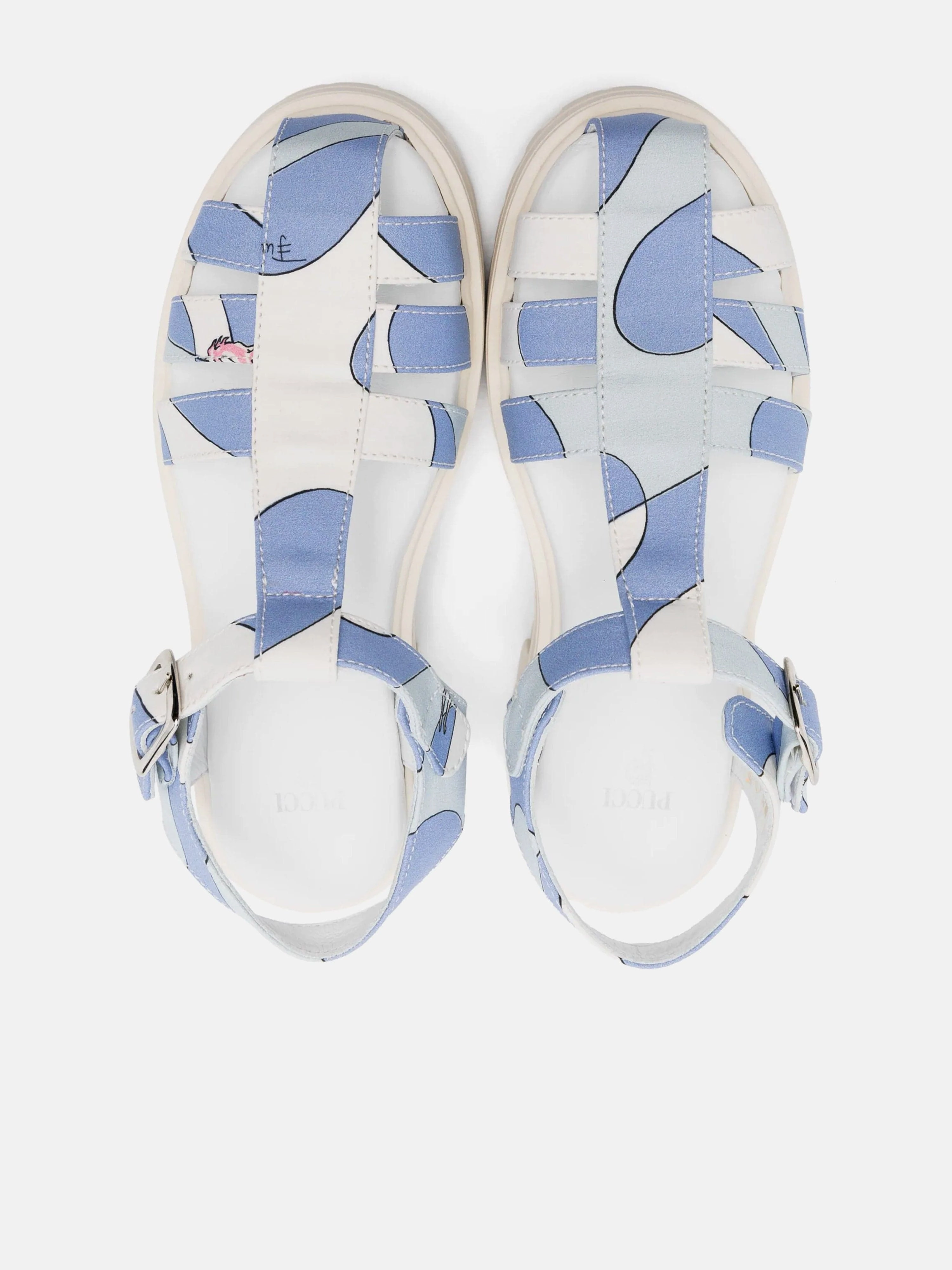 PUCCI Girls Poplin Sandals in Blue