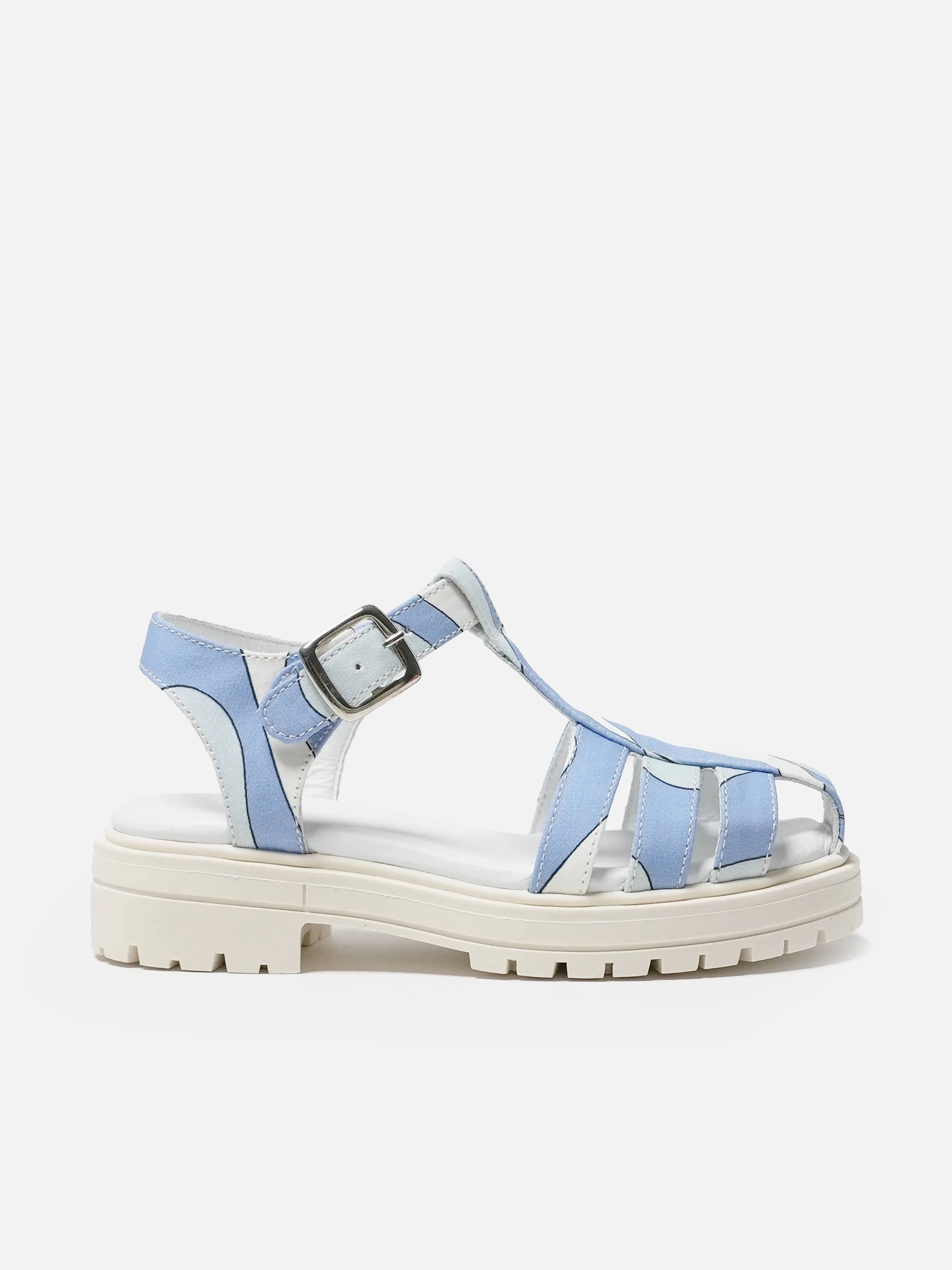PUCCI Girls Poplin Sandals in Blue