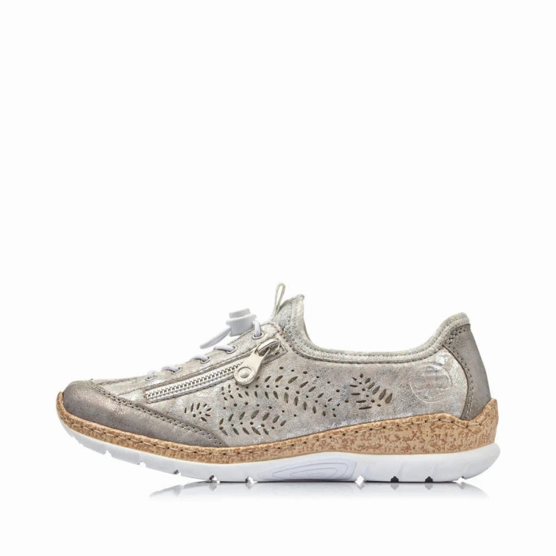 Rieker Women's Nikita N42K6-40 - Grey/Rose Metallic