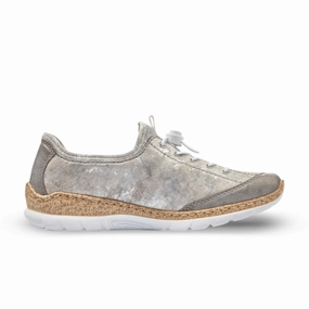 Rieker Women's Nikita N42K6-40 - Grey/Rose Metallic