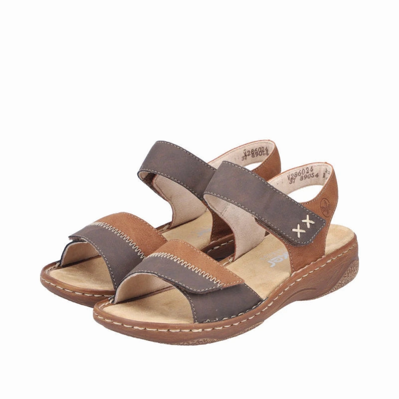 Rieker Women's Regina V2860-24 - Chocolate/Cognac