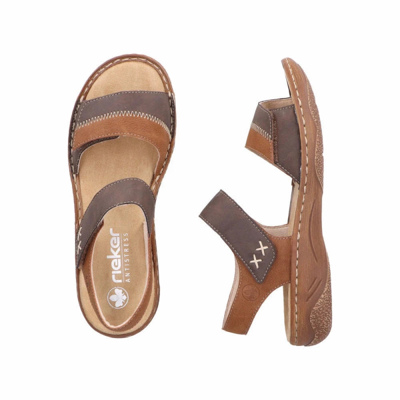 Rieker Women's Regina V2860-24 - Chocolate/Cognac