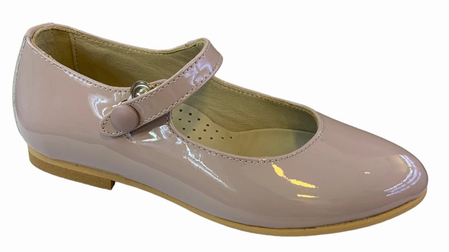 Shawn & Jeffery Antique Pink Patent Leather Girls Button Mary Jane