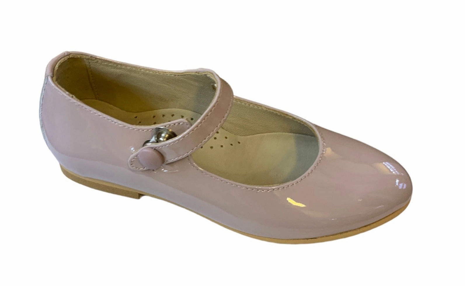 Shawn & Jeffery Antique Pink Patent Leather Girls Button Mary Jane