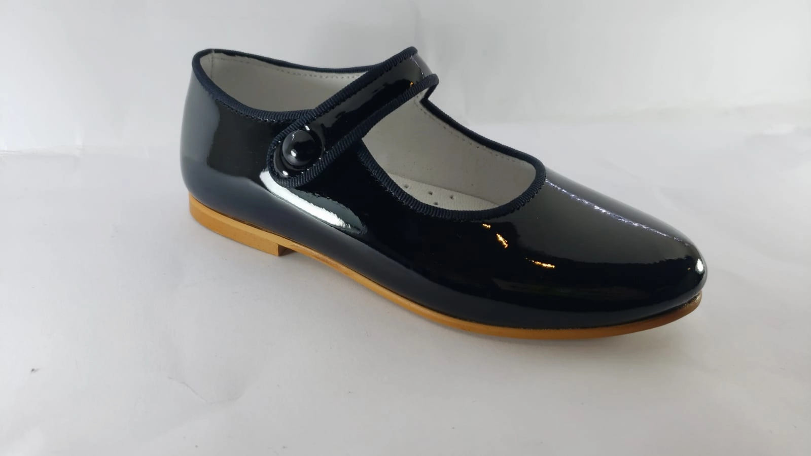 Shawn & Jeffery Black Patent Leather Girls Button Mary Jane