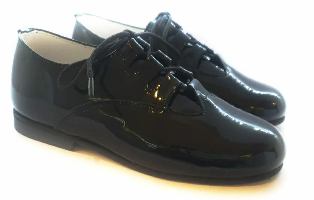 Shawn & Jeffery Black Patent Leather Oxford Dress Shoes