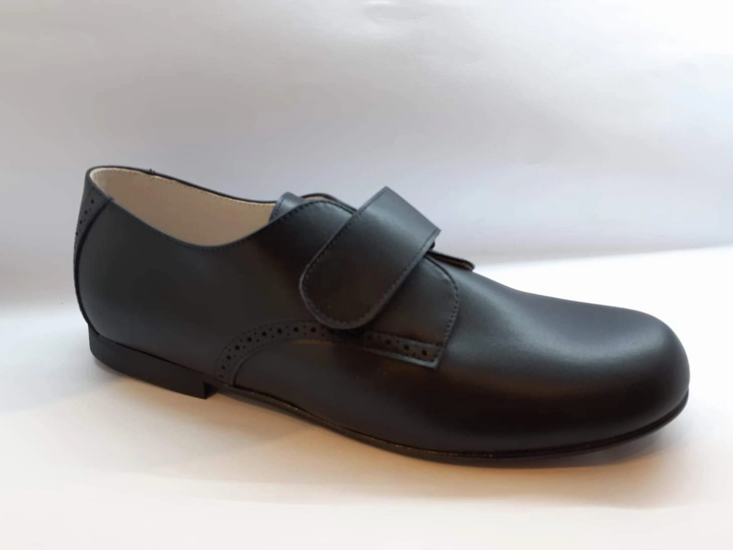 Shawn & Jeffery Boys Dark Blue Marino Velcro Dress Shoe