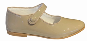Shawn & Jeffery Camel Patent Leather Girls Button Mary Jane