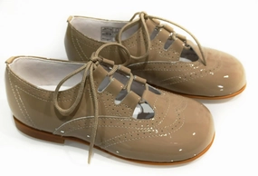Shawn & Jeffery Camel Patent Leather Open Summer Oxford Dress Shoes
