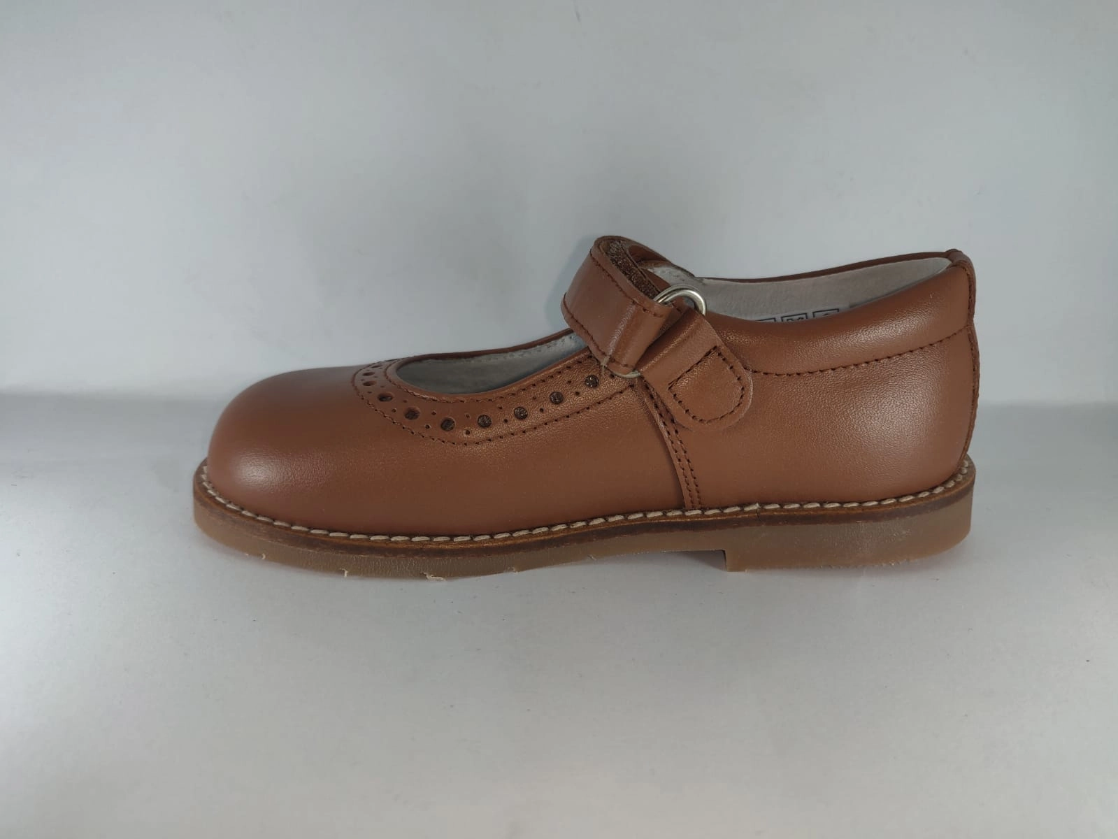 Shawn & Jeffery Cuero Tan Leather Girls Mary Jane