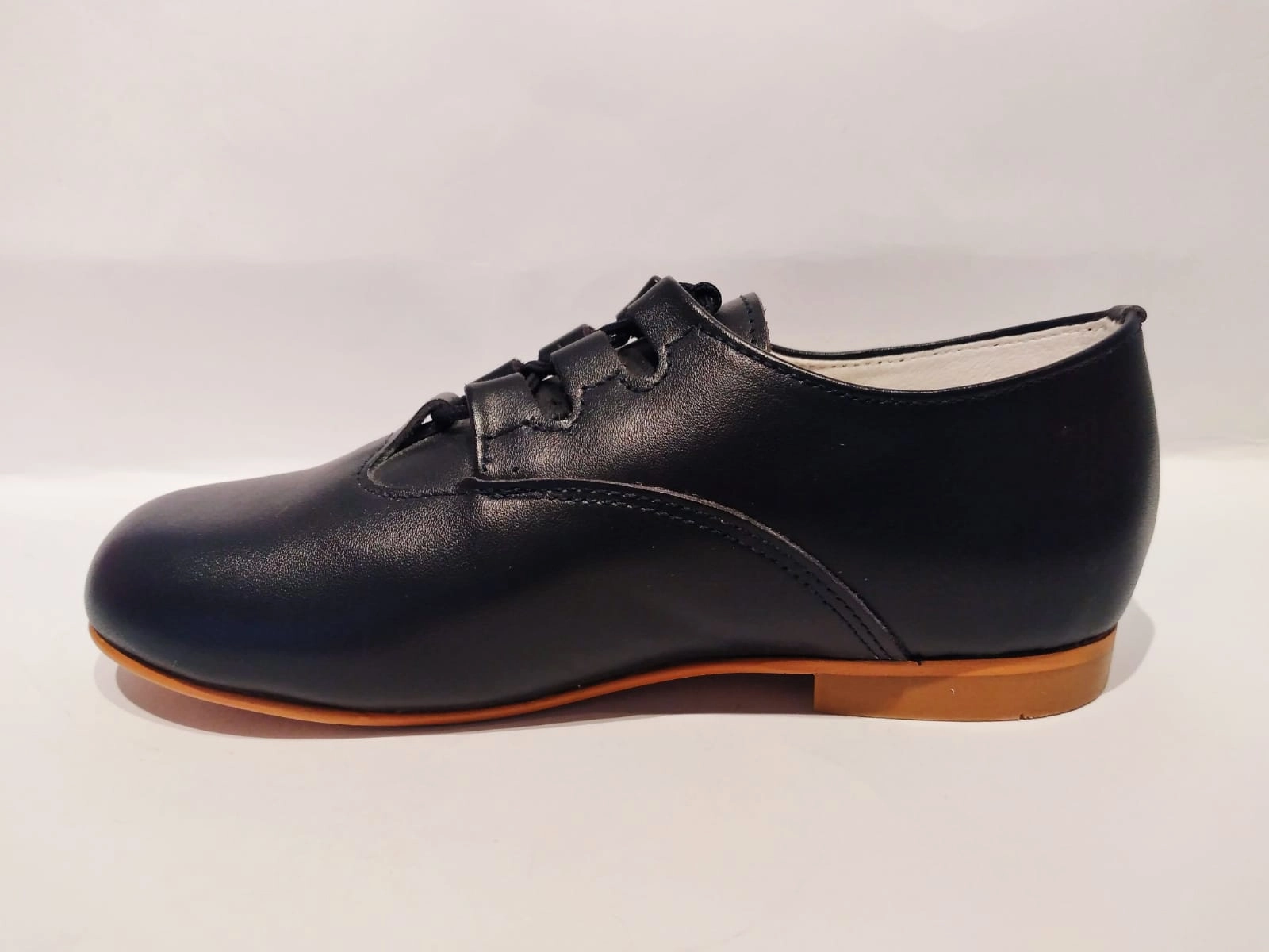 Shawn & Jeffery Dark Blue/Black Leather Oxford Dress Shoes