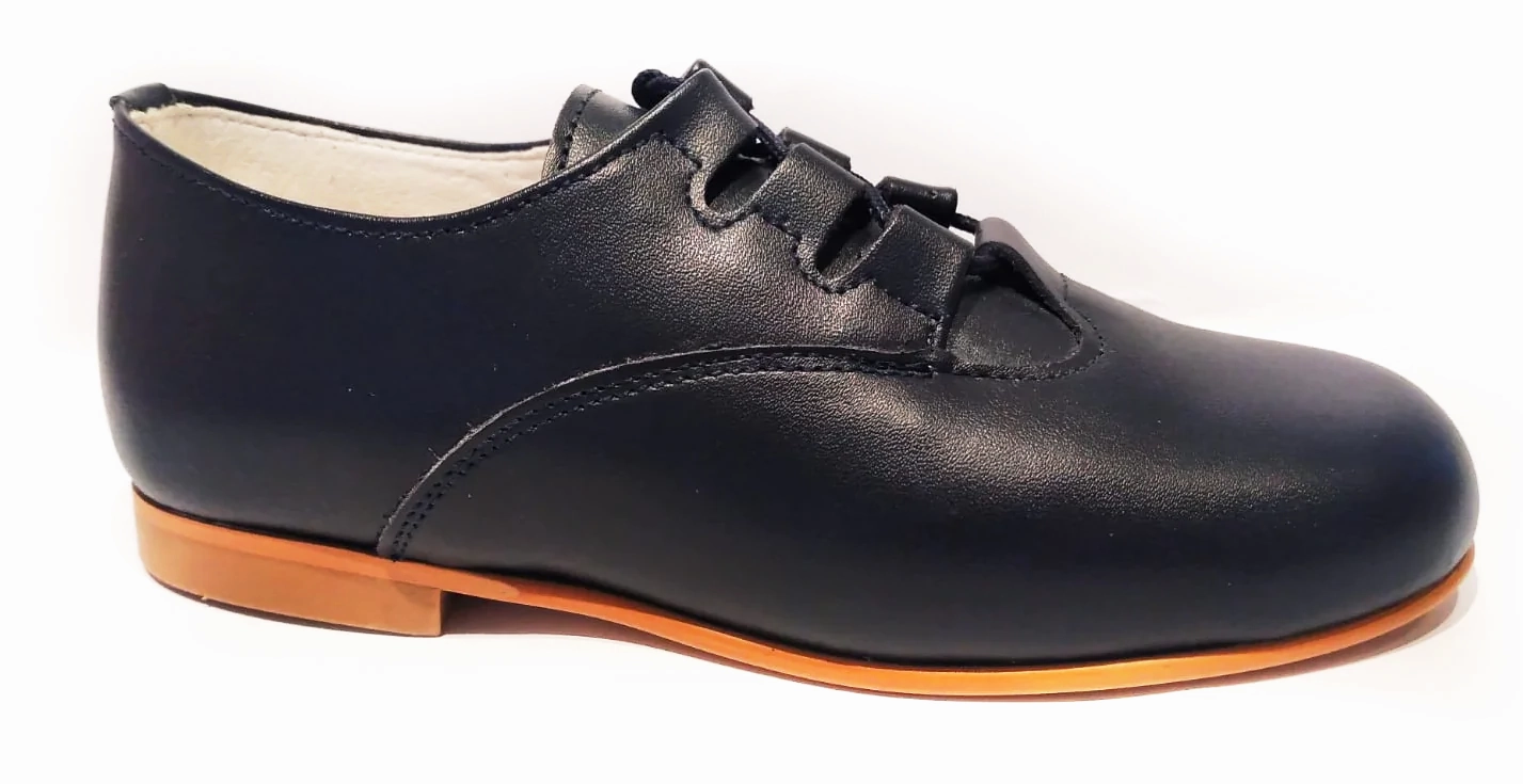 Shawn & Jeffery Dark Blue/Black Leather Oxford Dress Shoes