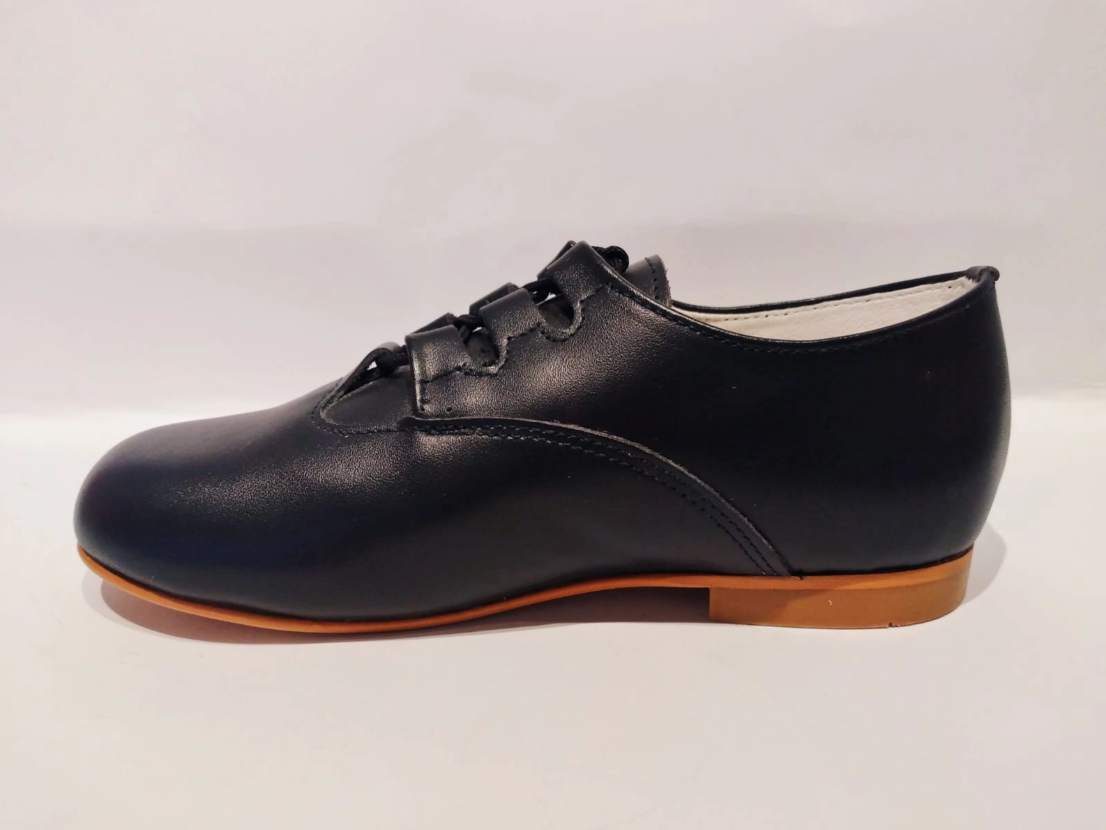 Shawn & Jeffery Dark Blue/Black Leather Oxford Dress Shoes