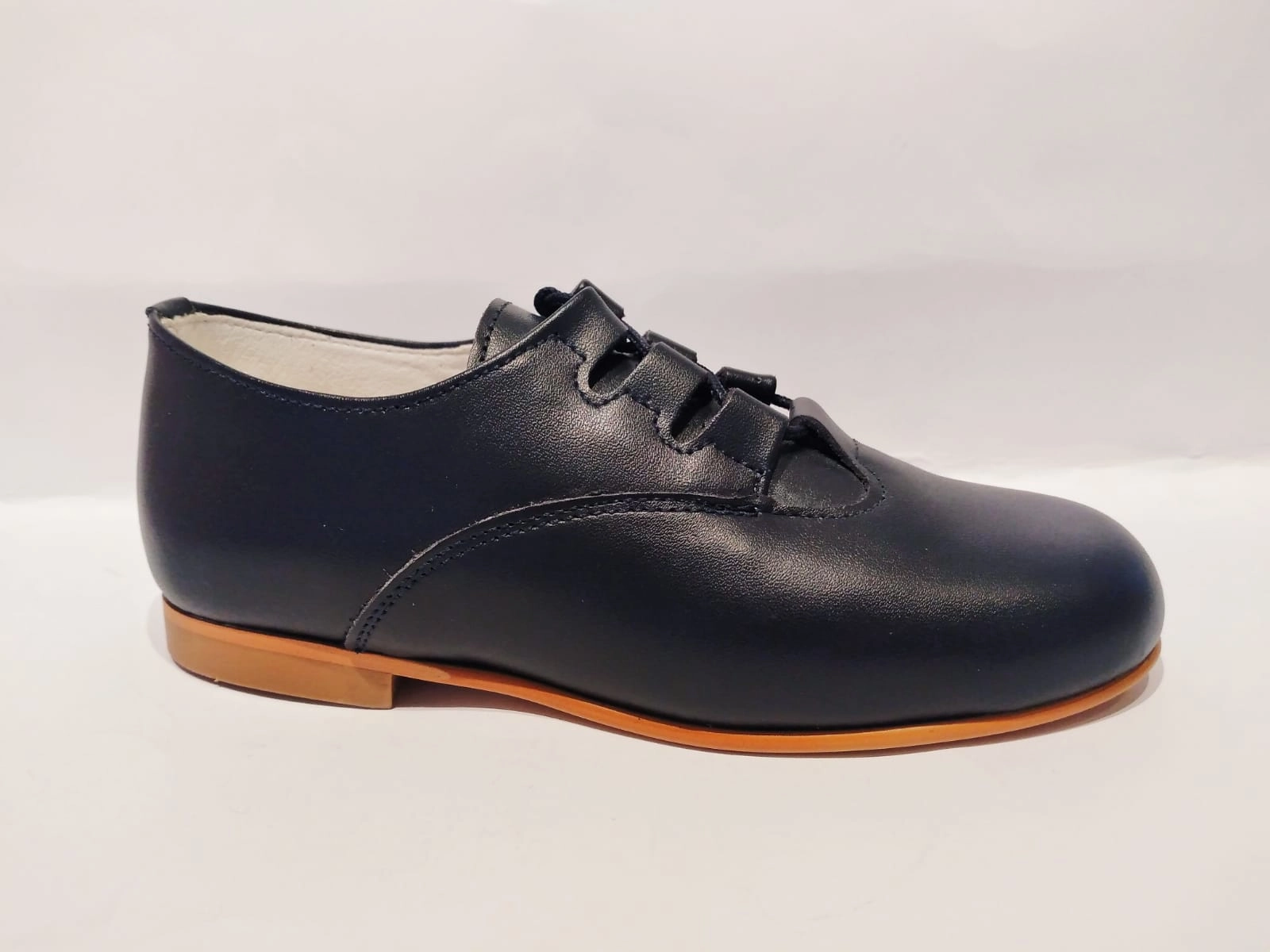 Shawn & Jeffery Dark Blue/Black Leather Oxford Dress Shoes