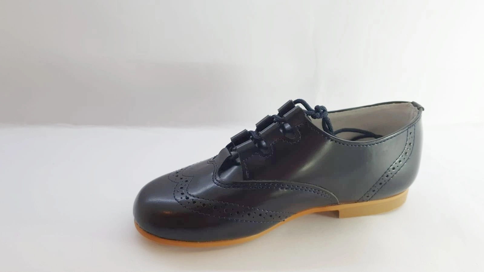 Shawn & Jeffery Dark Navy/Black Designed Leather Dress Shoe