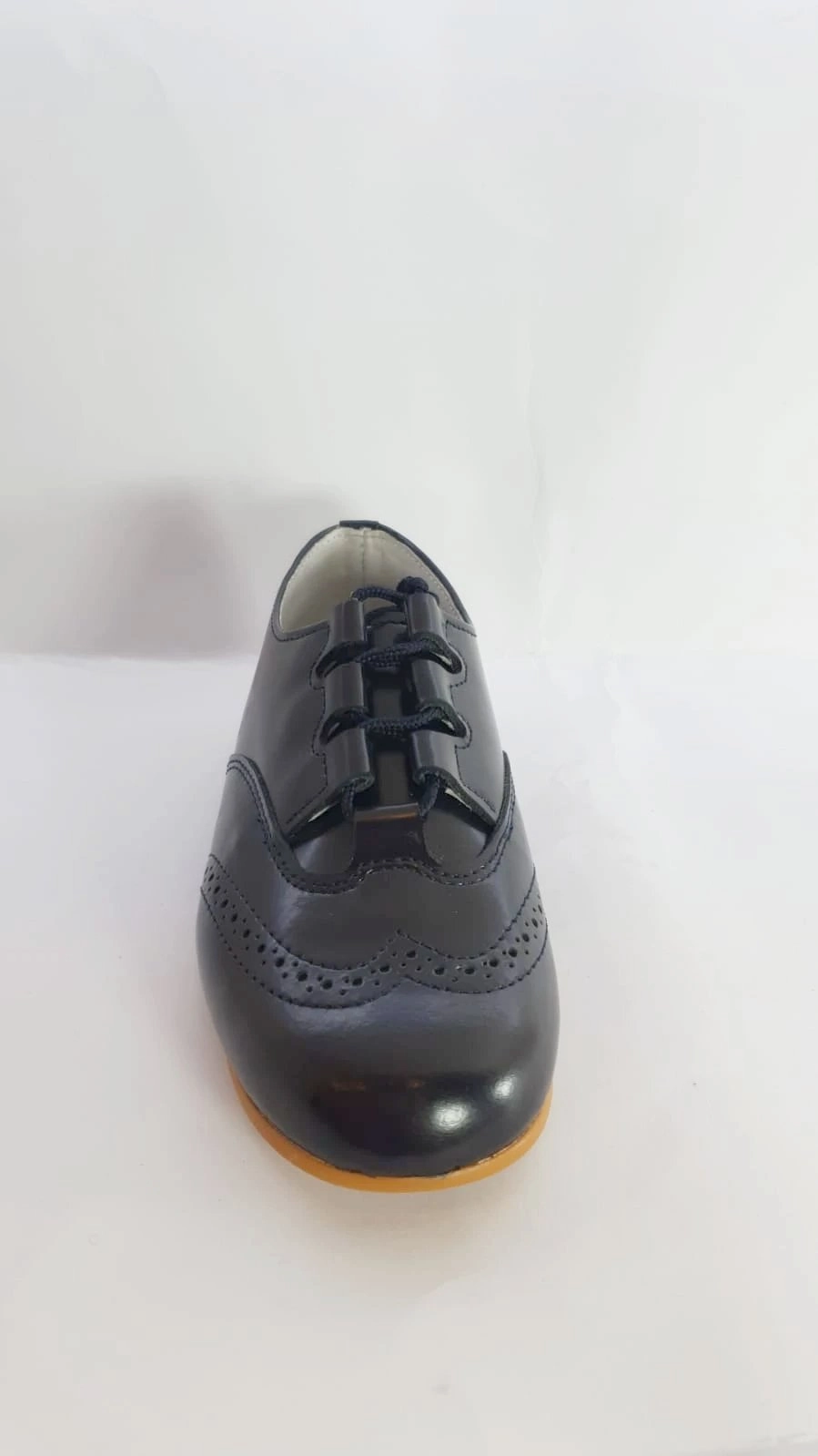 Shawn & Jeffery Dark Navy/Black Designed Leather Dress Shoe