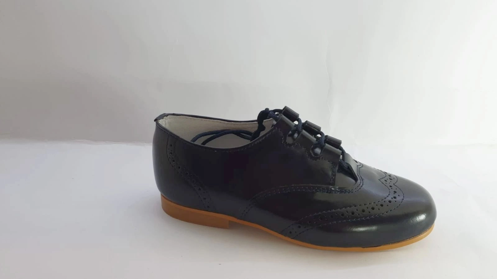 Shawn & Jeffery Dark Navy/Black Designed Leather Dress Shoe