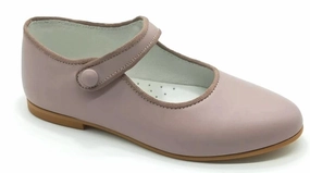 Shawn & Jeffery Dark Pink Leather Girls Button Mary Jane