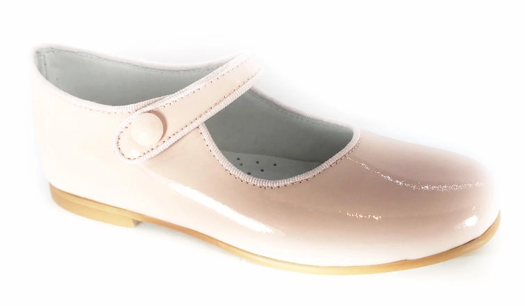 Shawn & Jeffery Girls Pink Patent Wide Cut Mary Jane