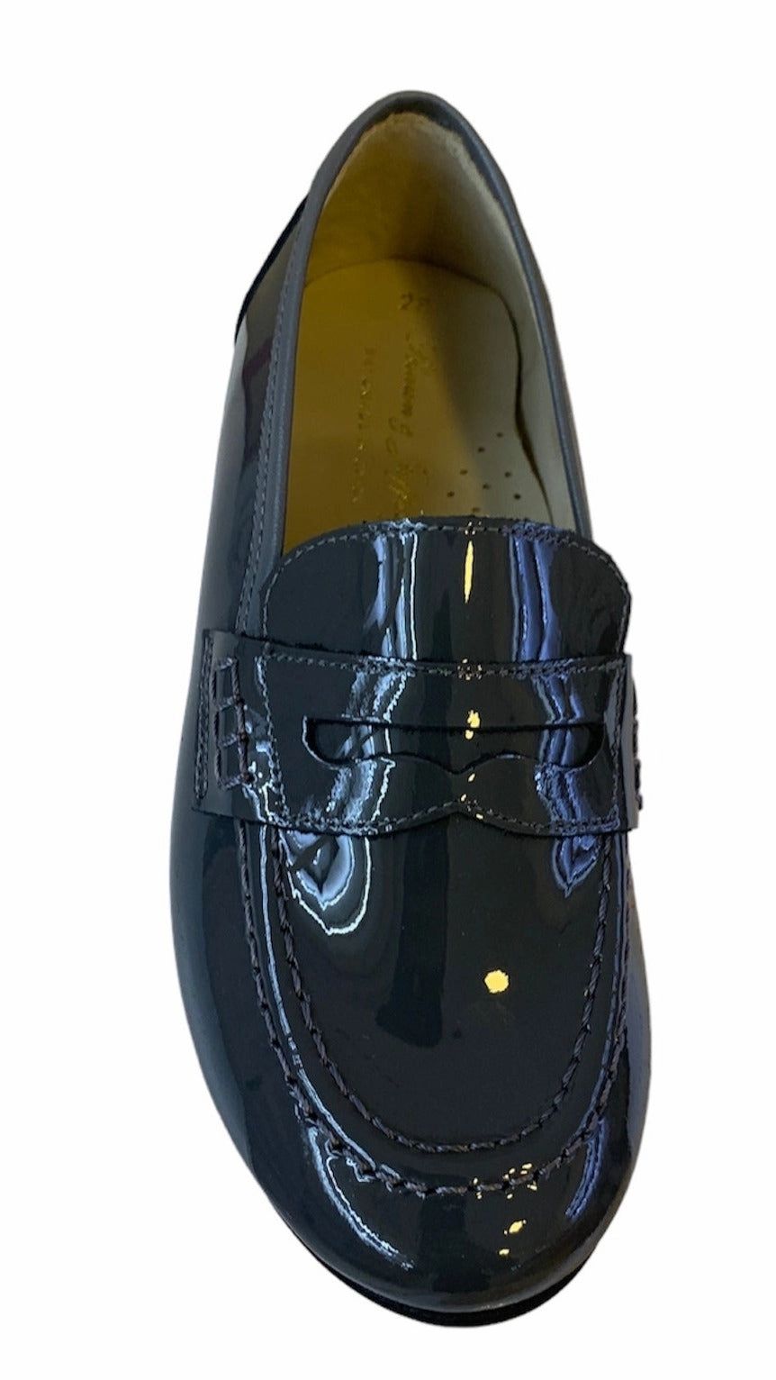 Shawn & Jeffery Grey Patent Leather Classic Loafer