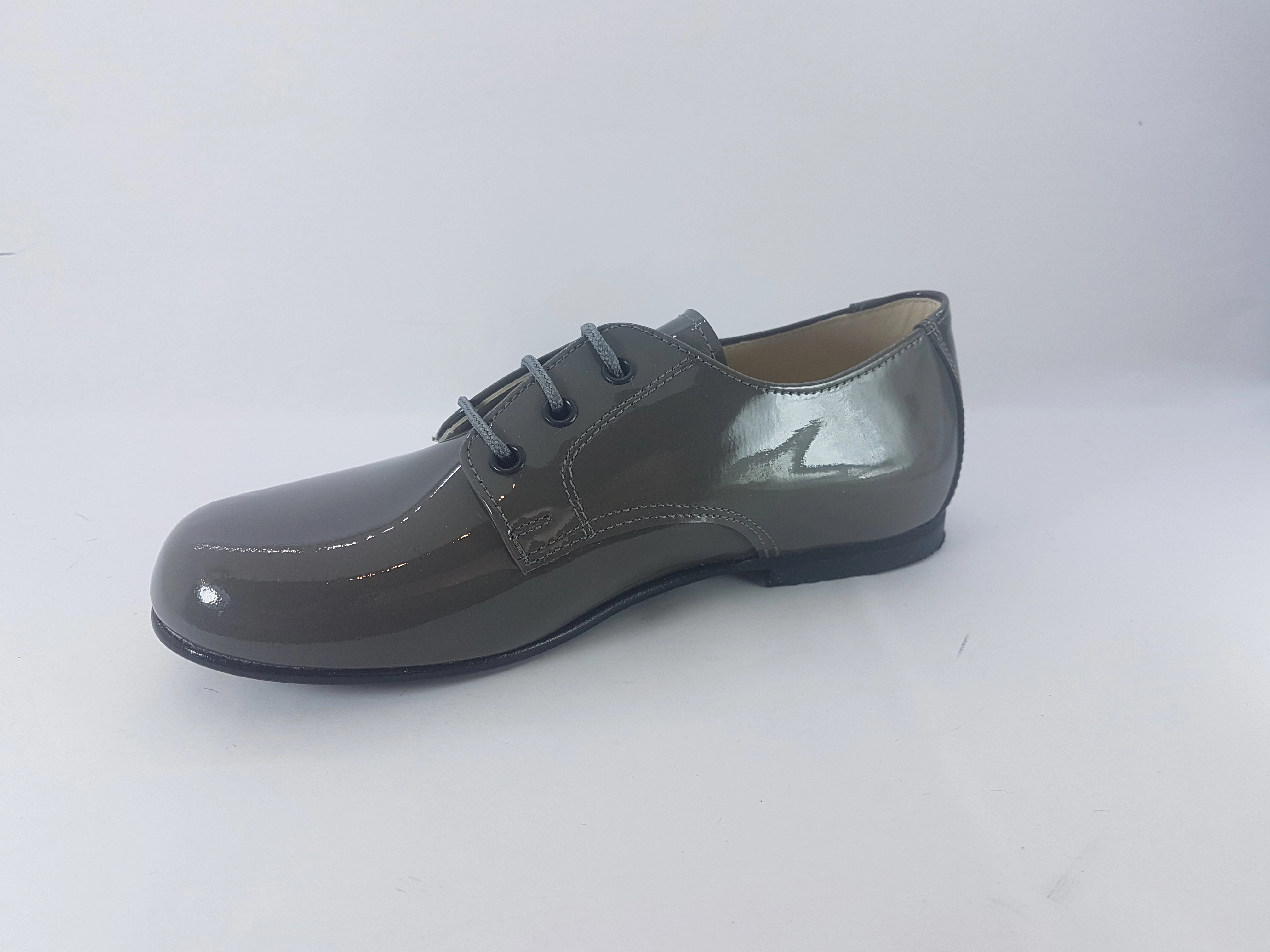 Shawn & Jeffery Grey Patent Leather Narrow Cut Dress Shoe