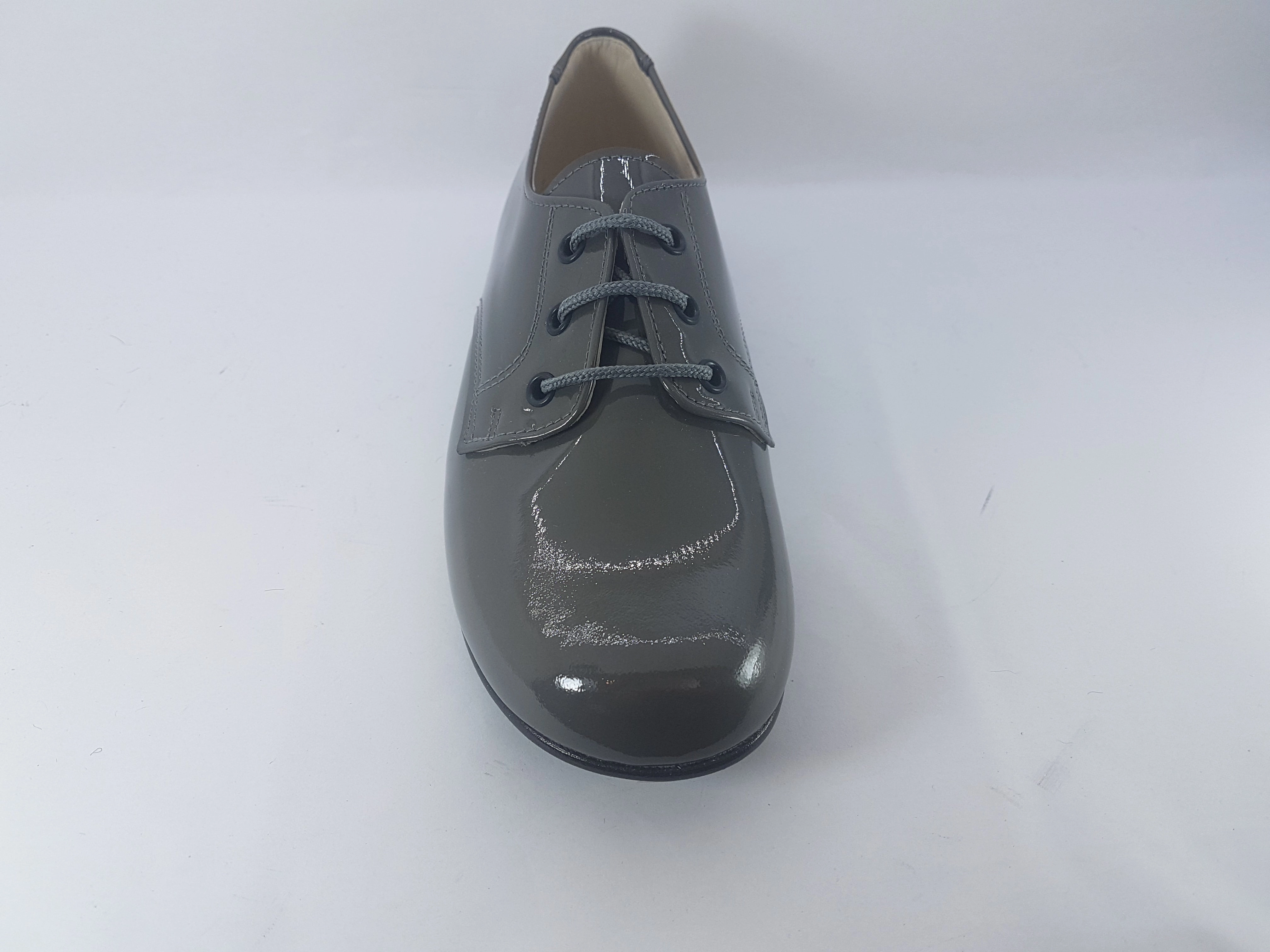 Shawn & Jeffery Grey Patent Leather Narrow Cut Dress Shoe