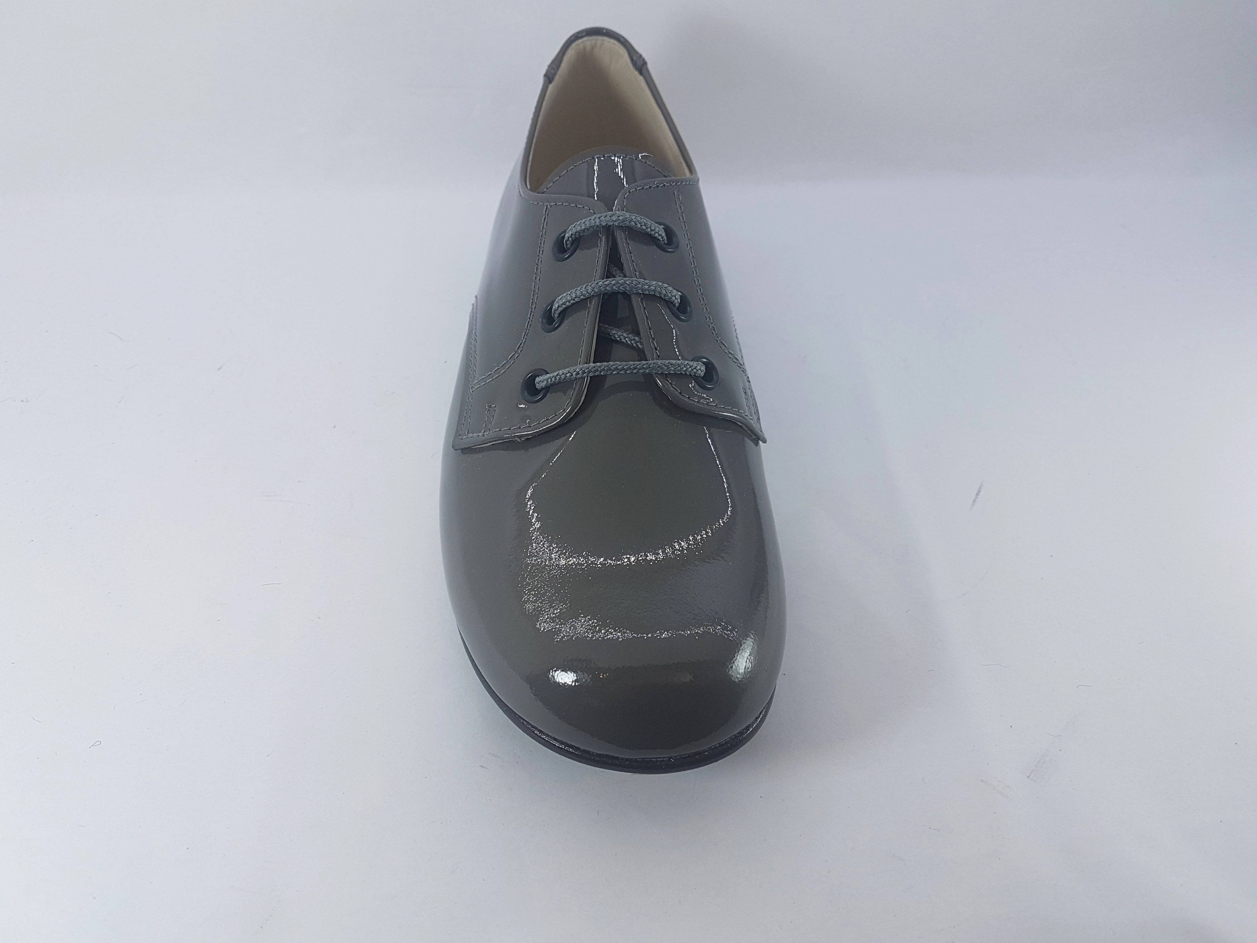 Shawn & Jeffery Grey Patent Leather Narrow Cut Dress Shoe