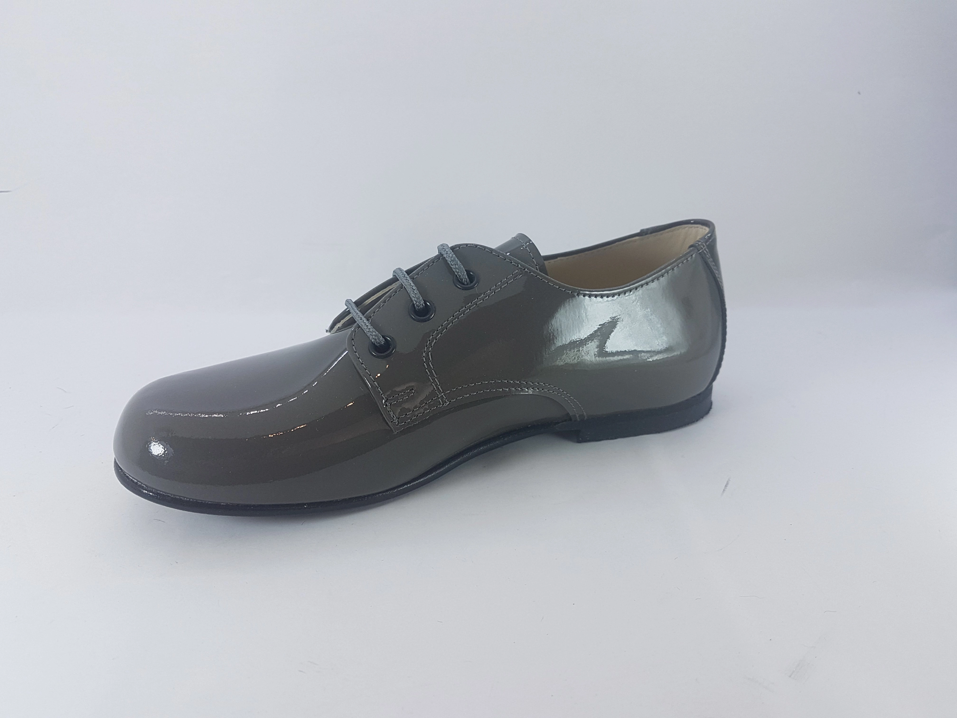 Shawn & Jeffery Grey Patent Leather Narrow Cut Dress Shoe