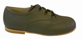 Shawn & Jeffery Kaki Leather Classic Oxford Dress Shoe