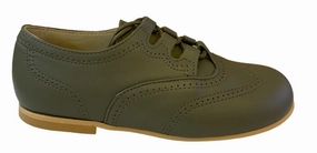 Shawn & Jeffery Kaki Leather Classic Oxford Dress Shoe
