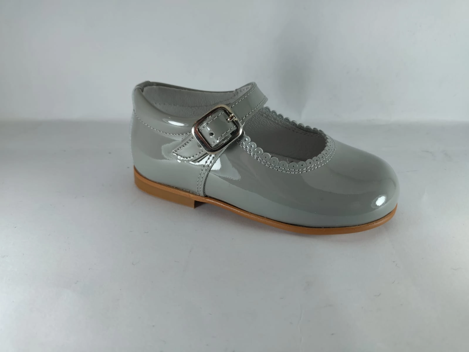 Shawn & Jeffery Light Grey Patent Mary Jane