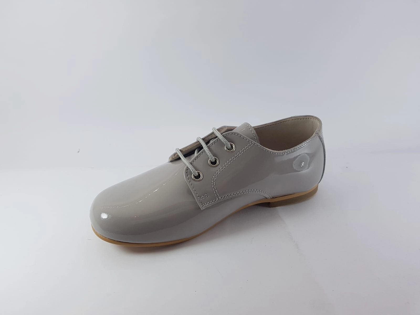 Shawn & Jeffery Light Grey Patent Narrow Cut Dress Shoe