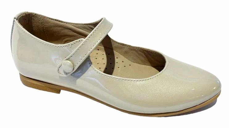 Shawn & Jeffery Metallic Marfil Ivory Patent Leather Mary Jane