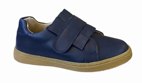 Shawn & Jeffery Navy Leather Designed Sneakers