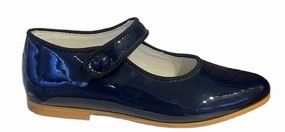 Shawn & Jeffery Navy Patent Leather Girls Button Mary Jane