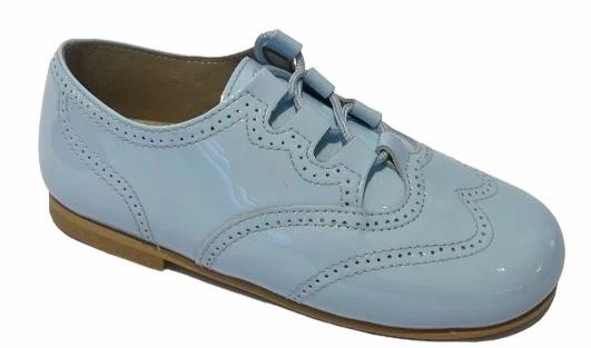 Shawn & Jeffery Nube Cloud Blue Patent Leather Wingtip Design Oxford Shoe