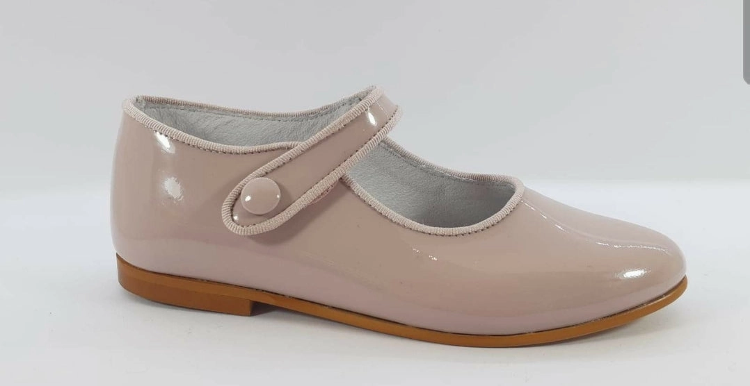 Shawn & Jeffery Pink Patent Leather Girls Button Mary Jane