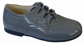 Shawn & Jeffery Plomo Grey Patent Leather Classic Oxford Dress Shoe