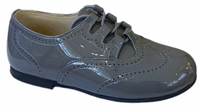 Shawn & Jeffery Plomo Grey Patent Leather Classic Oxford Dress Shoe