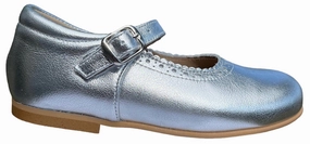 Shawn & Jeffery Silver Leather Buckle Classic Mary Jane